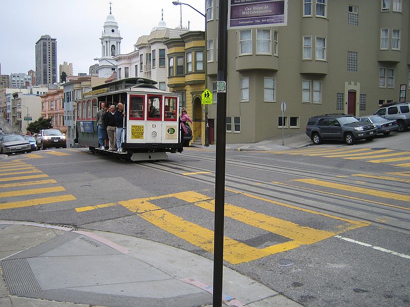 lige om lidt skal vi kre med den cable car der