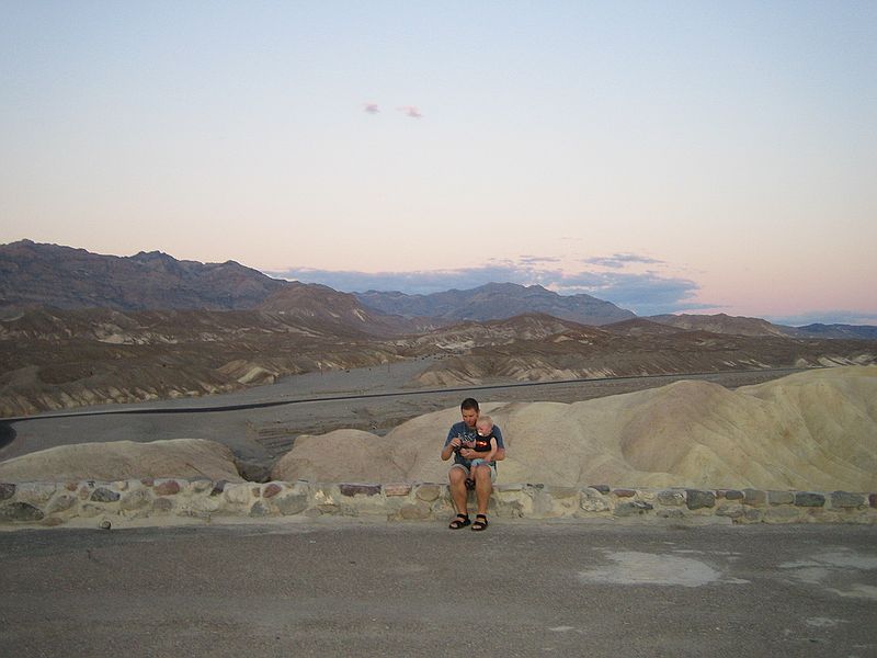 Death Valley- Udsigt fra Zabriskie point, ved solnedgang